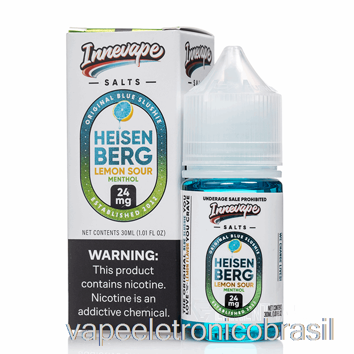Vape Eletronico Heisenberg Limão Azedo Mentol - Sais Innevape - 30ml 50mg